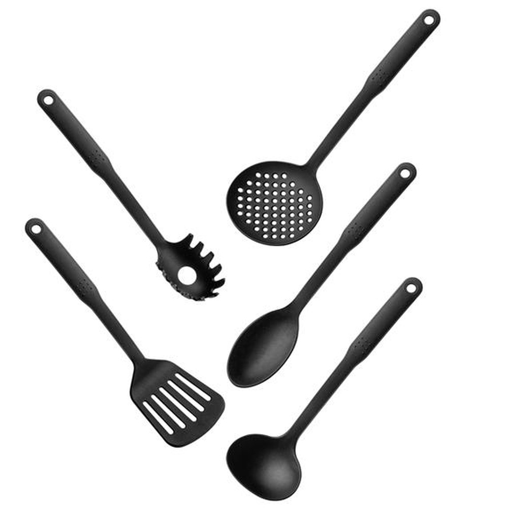 Kit de Utensílios em Nylon com 5 Peças Preto Up Home - UD214