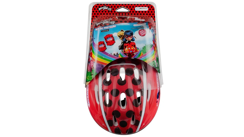 Kit de Proteção Miraculous Ladybug com Capacete Multikids BR1630