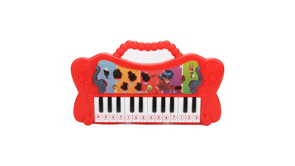 Teclado Musical com Luz e Som Miraculous Ladybug Multikids BR1609