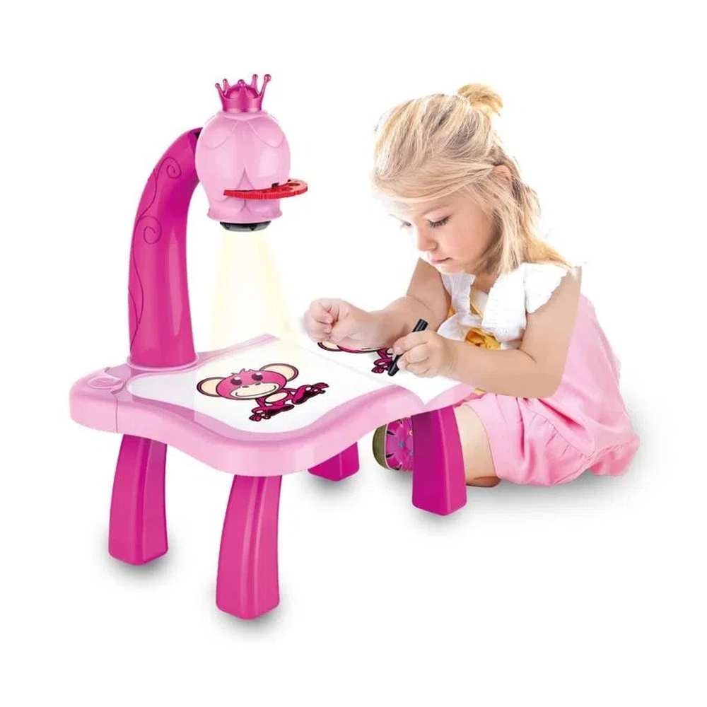 Mesa Projetora Para Desenhar Rosa Play e Learn Multikids - BR1601