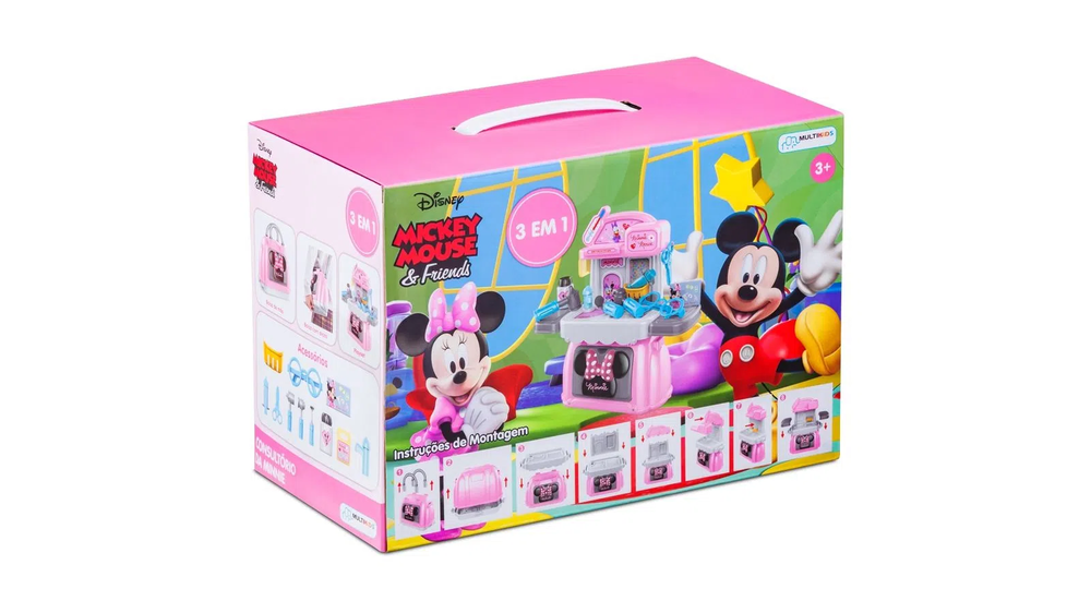 Maleta 3 em 1 Consultório da Minnie com Acessórios Multikids BR1569