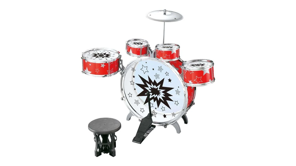 Super Bateria Rock Star Vermelho Dó Ré Mi Fun Multikids BR1533