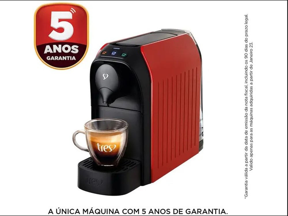 Cafeteira Espresso TRES 3 Corações Passione - Vermelho 220V