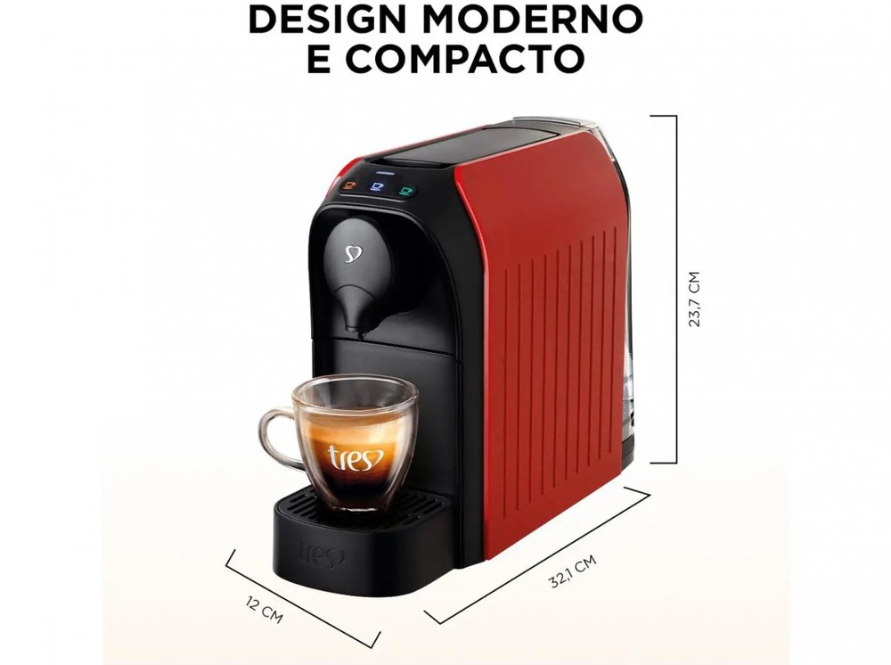 Cafeteira Espresso TRES 3 Corações Passione - Vermelho 220V