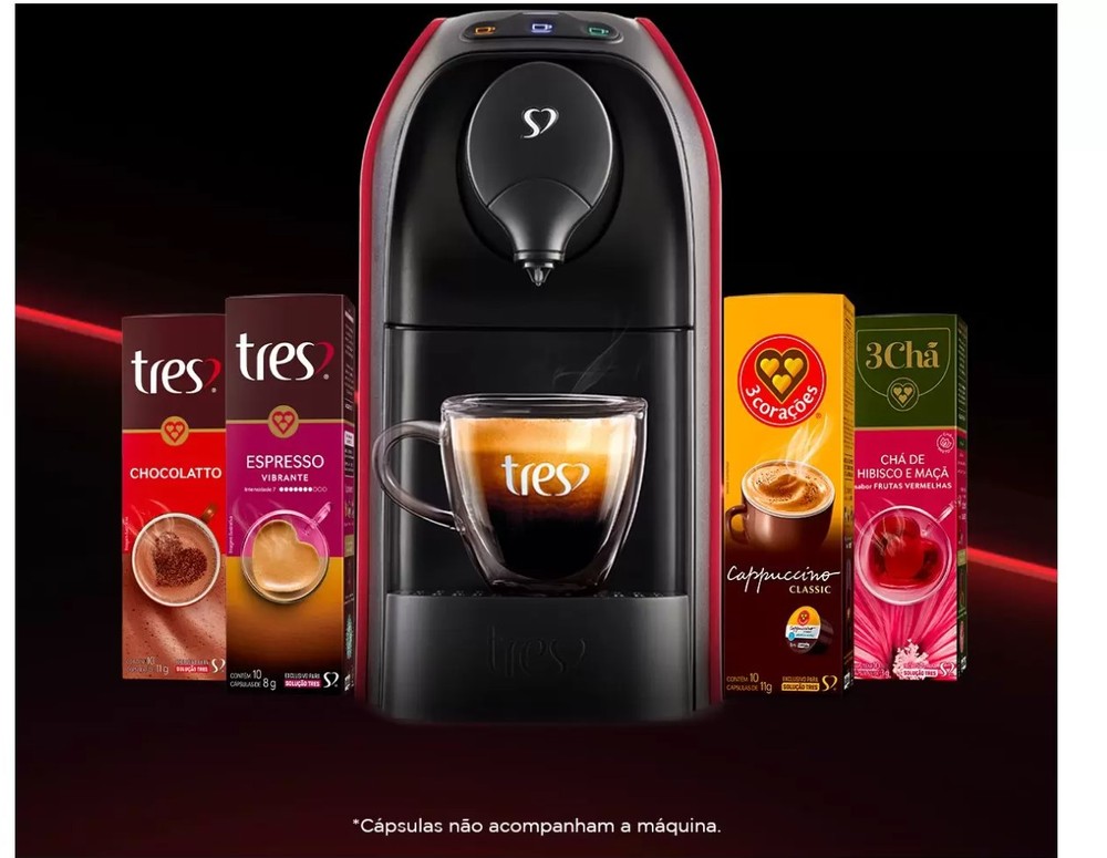 Cafeteira Espresso TRES 3 Corações Passione - Vermelho 220V