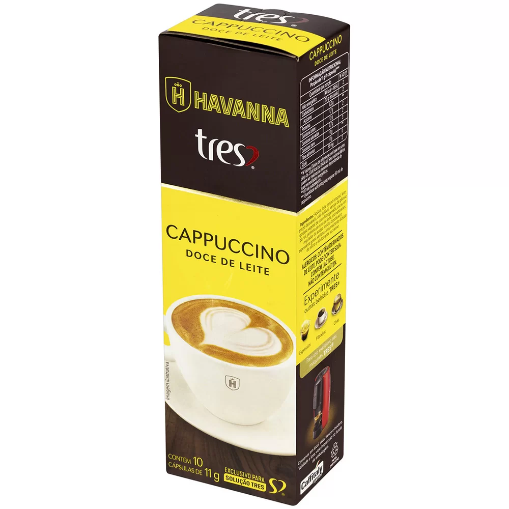 Cápsula de cappuccino, Doce de leite Havanna, Compatível com Cafeteira Tres, 3 Tres corações - CX 10 UN