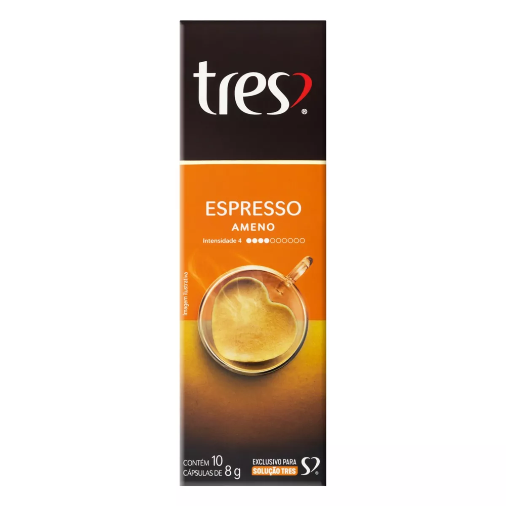 Cápsula café espresso ameno 10 unidades 8g cada Três Corações