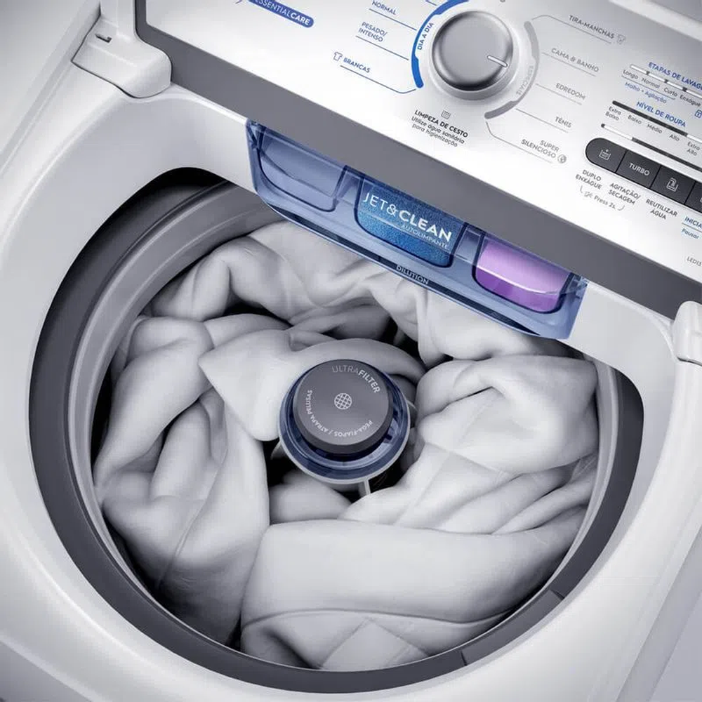 Máquina de Lavar 15kg Electrolux Essential Care com Cesto Inox, Jet&Clean e Ultra Filter (LED15)