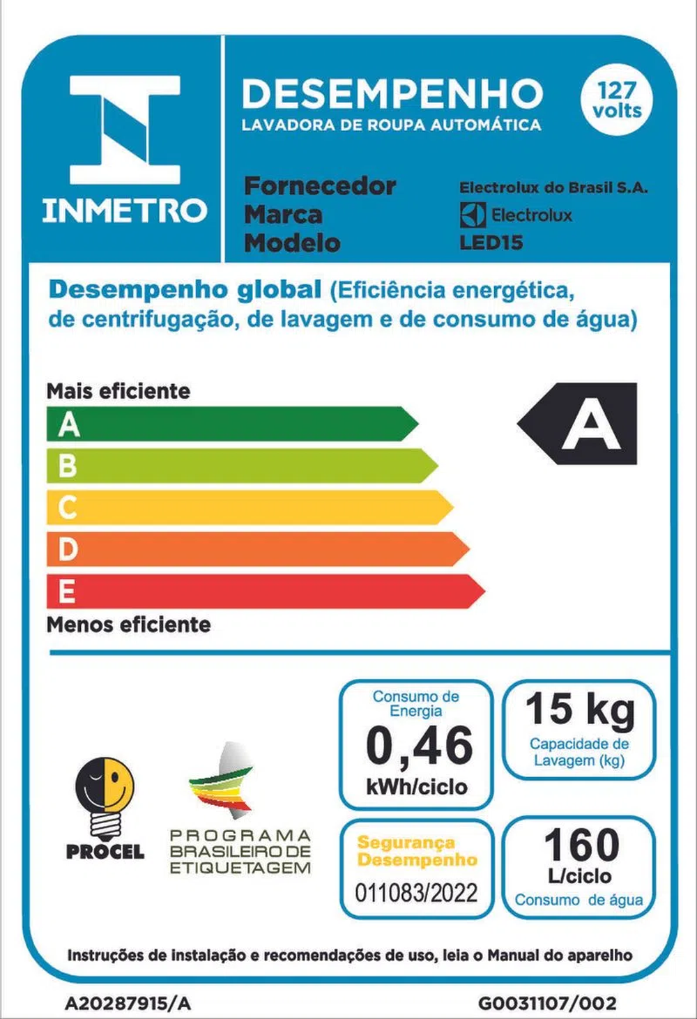 Máquina de Lavar 15kg Electrolux Essential Care com Cesto Inox, Jet&Clean e Ultra Filter (LED15)