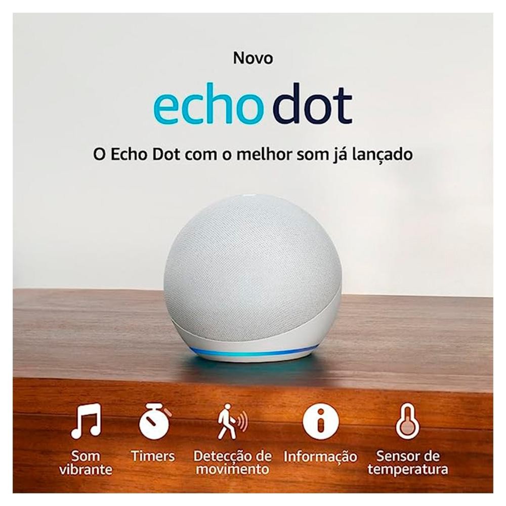 Echo Dot 5ª Geração Smart Speaker com Alexa Branca