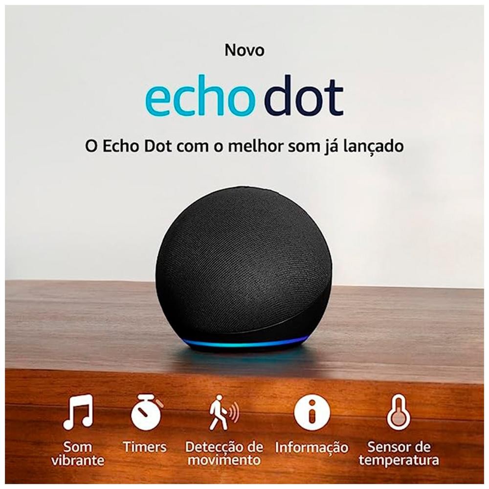 Echo Dot 5ª Geração Smart Speaker com Alexa Preta