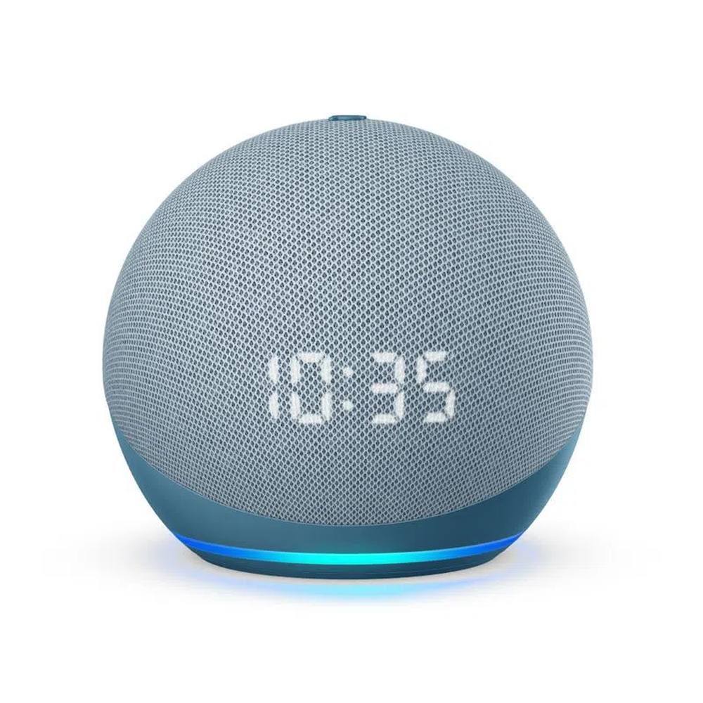 Echo Dot 5ª geração com Relógio | Smart speaker com Alexa | Cor Azul