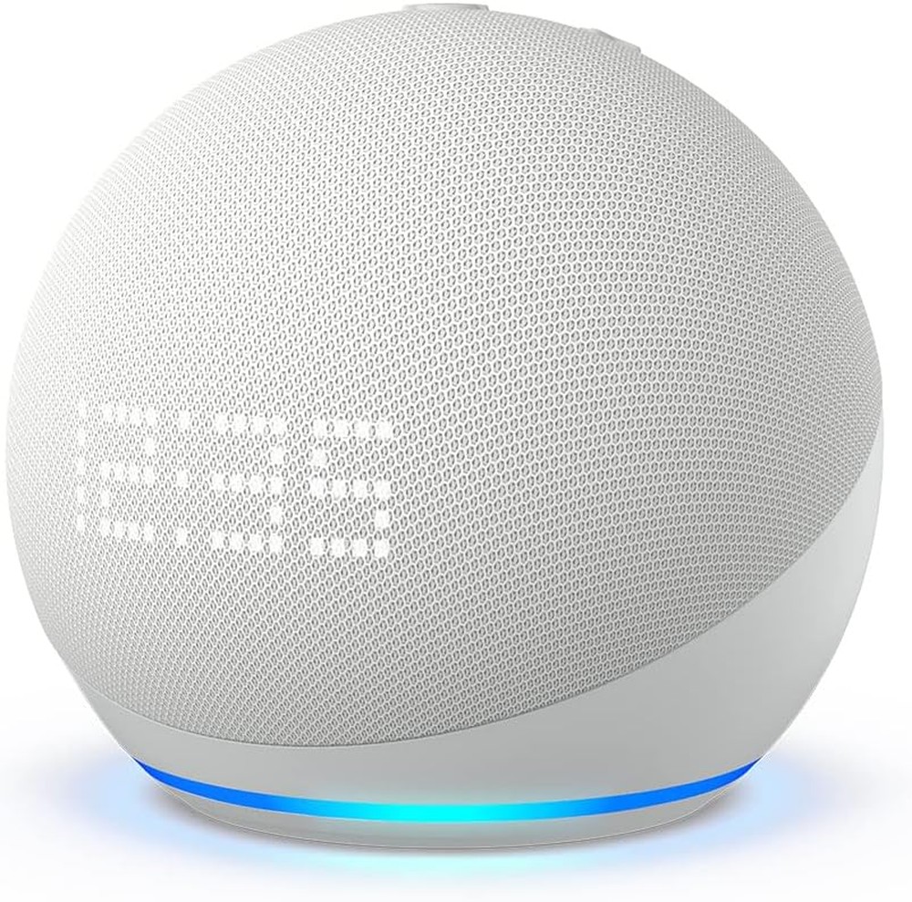 Echo Dot 5ª geração com Relógio | Smart speaker com Alexa | Cor Branca