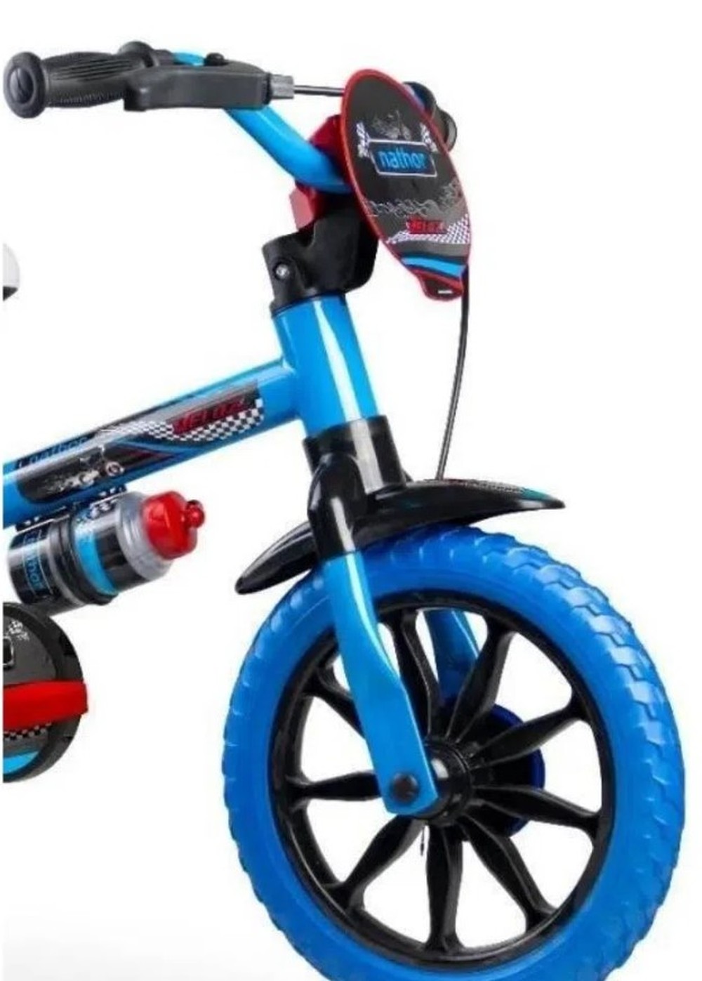 Bicicleta Infantil Aro 12 Nathor Azul com Rodinhas Laterais