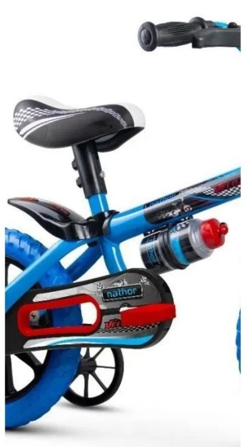 Bicicleta Infantil Aro 12 Nathor Azul com Rodinhas Laterais