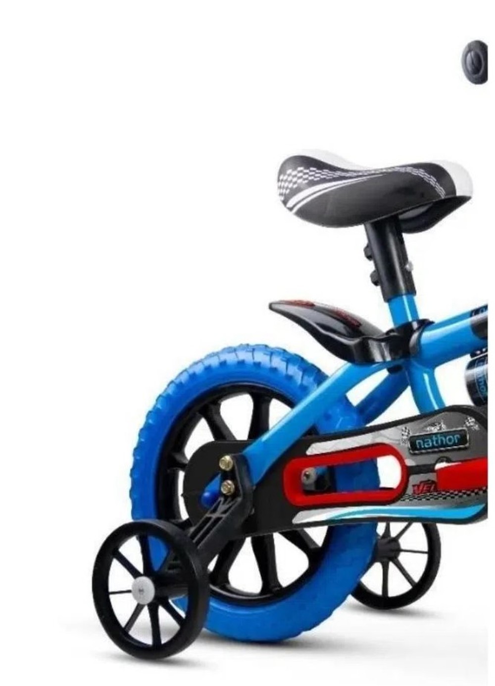 Bicicleta Infantil Aro 12 Nathor Azul com Rodinhas Laterais