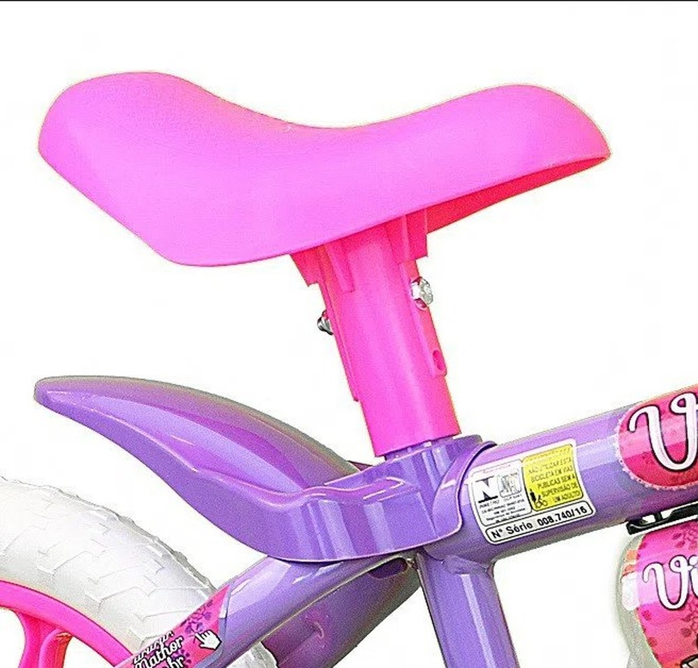 Bicicleta Infantil Nathor Aro 12 Violeta com Rodinhas Laterais