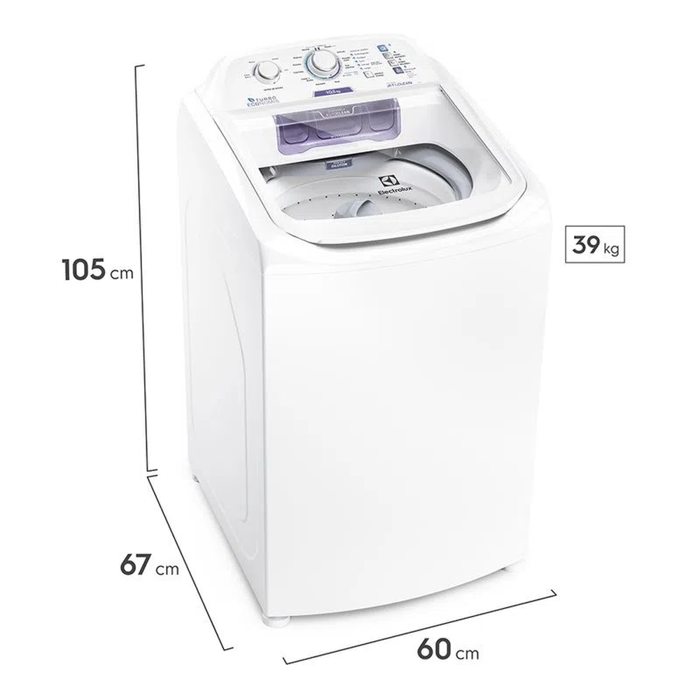 Máquina de Lavar 10,5kg Electrolux Branca Turbo Economia, Jet&Clean e Filtro Fiapos (LAC11) - 220V