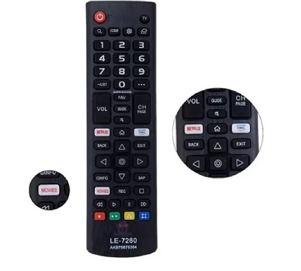 Controle para TV Compatível LG LE-7260