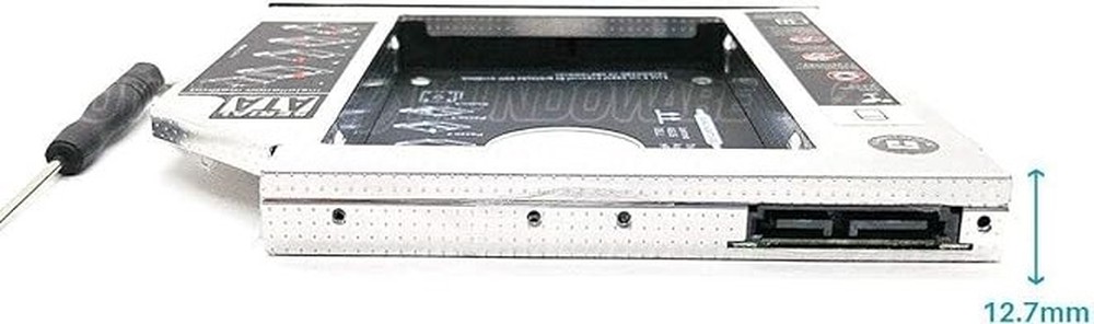 Adaptador Caddy de 12.7mm Bandeja Interna Substitui Drive de DVD por Segundo HD ou SSD 2.5