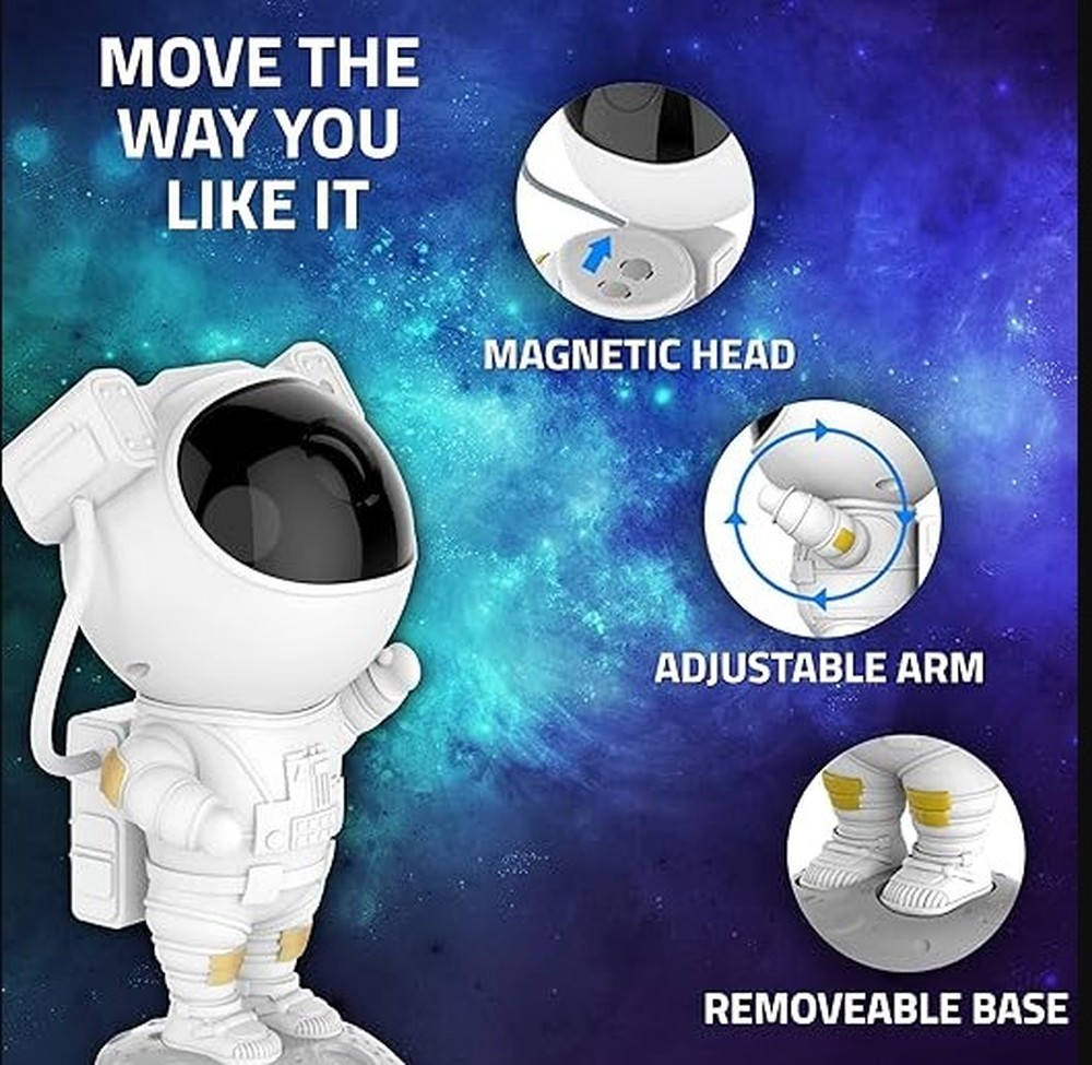 Projetor de Luz de Astronauta 7 efeitos de Nebulosa, Projetor de céu noturno e luzes espaciais para quarto, galáxia e es