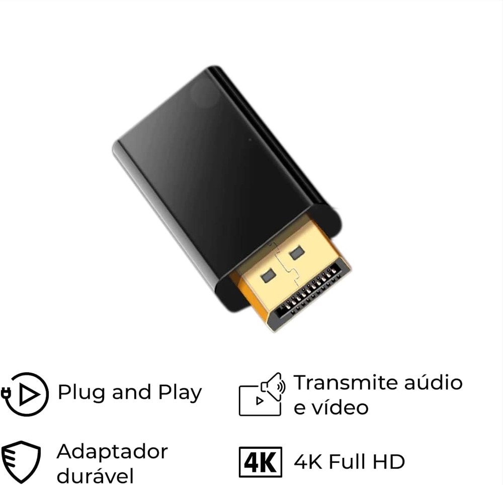 Adaptador Displayport para HDMI 4k UHD DP HDMI 4k x 2k