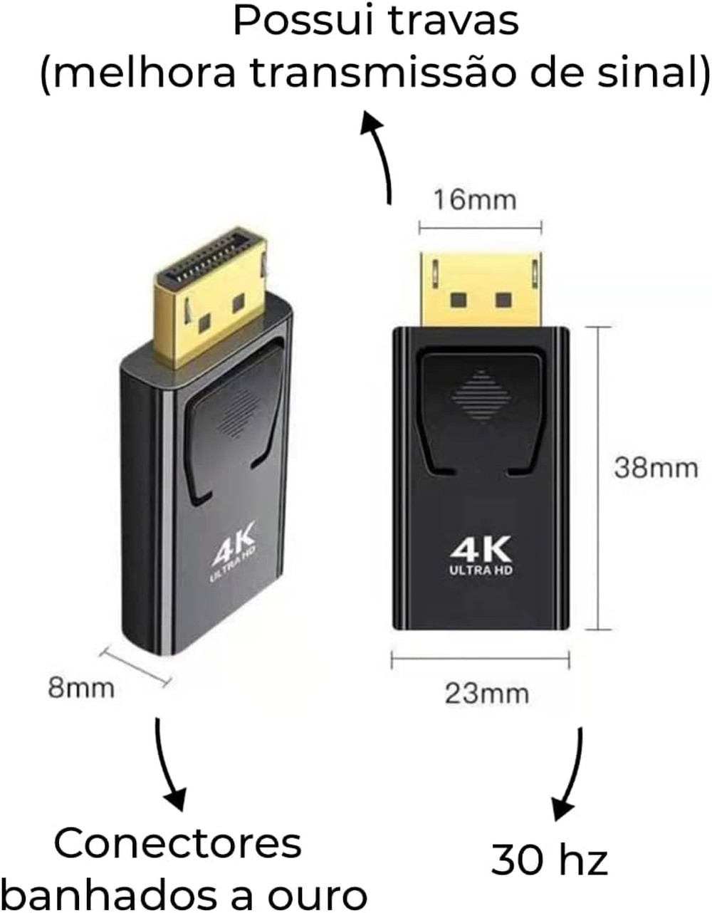 Adaptador Displayport para HDMI 4k UHD DP HDMI 4k x 2k