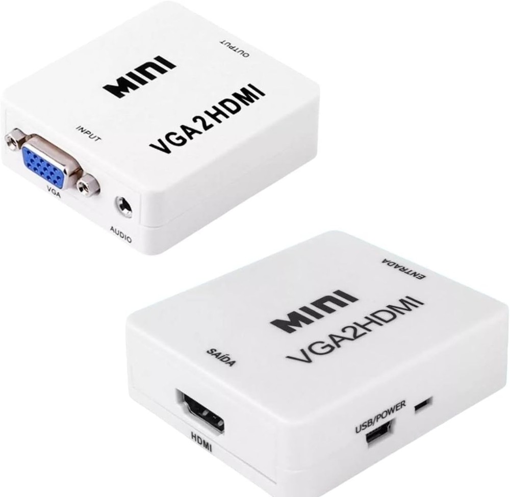 Conversor Adaptador VGA para HDMI Compatível com computador, notebook