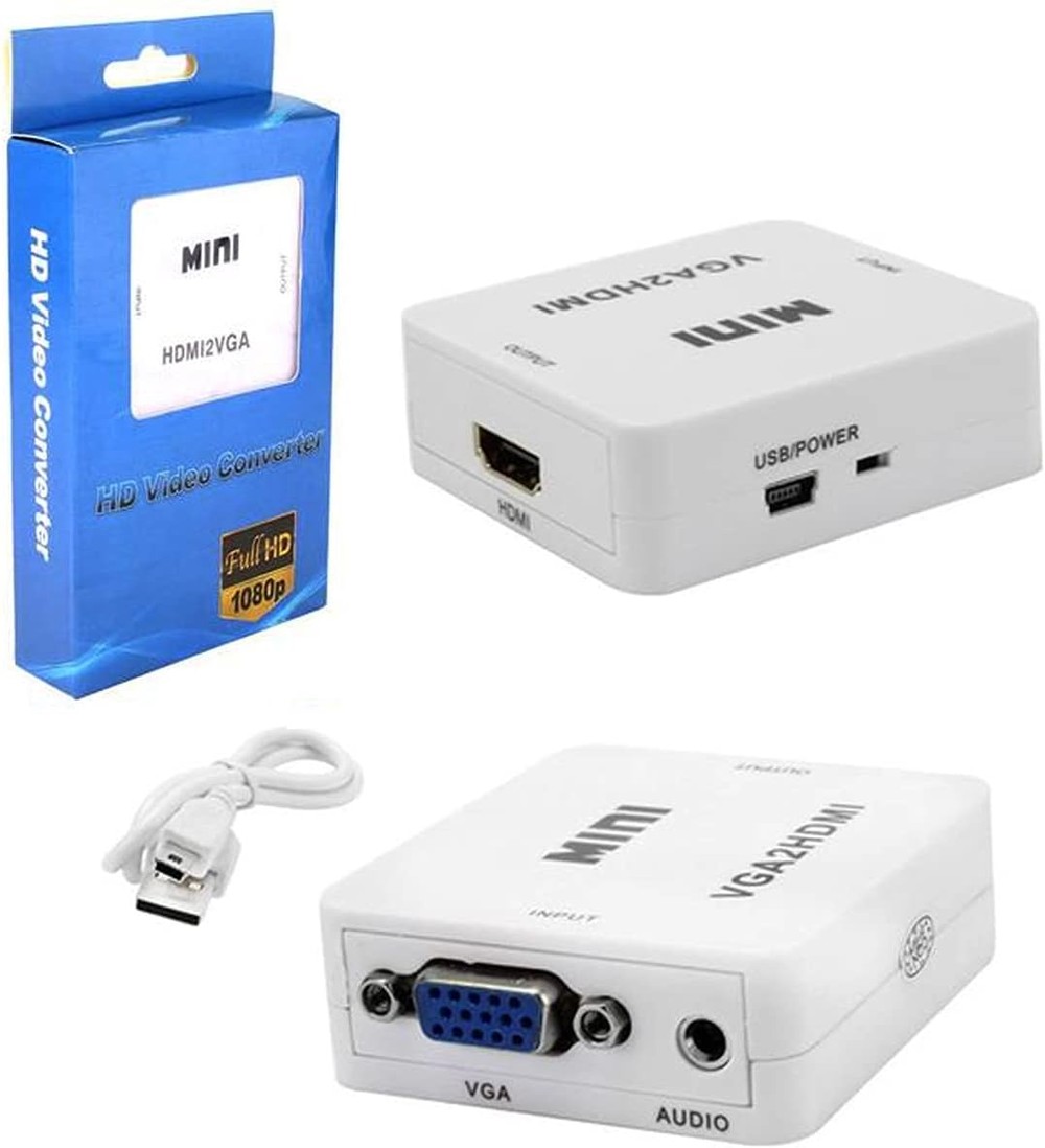 Conversor Adaptador VGA para HDMI Compatível com computador, notebook