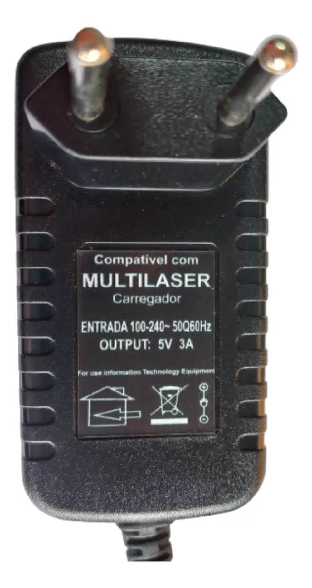 Carregador Compatível Notebook Multilaser 5V 3A 15W Pino  3.5x1.35mm