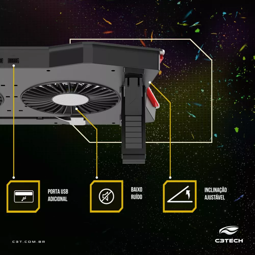 Base Para Notebook Gamer 17,3 Nbc-400bk C3tech