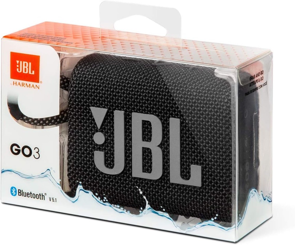 Caixa de som Bluetooth JBL GO3 Black