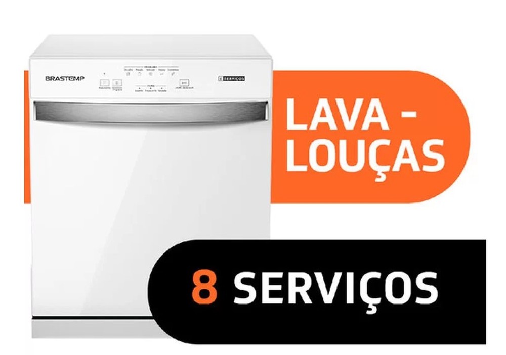Lava-Louças Brastemp, 8 Serviços de Lavagem, Branca - BLF08BB 220V