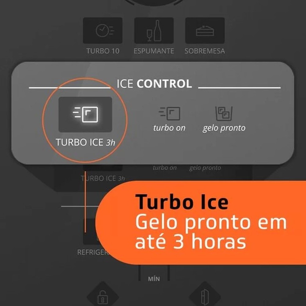 Geladeira Brastemp Frost Free Inverse com Turbo Ice, Inox, 443L - BRE57AK 220V