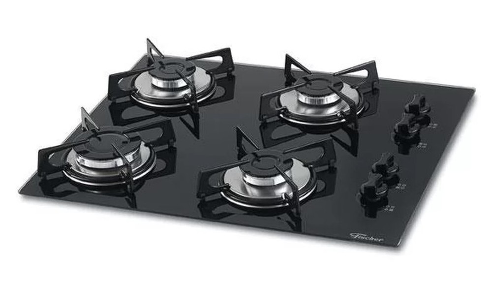 Cooktop a Gás 4 Bocas Fischer, Mesa de Vidro 220V