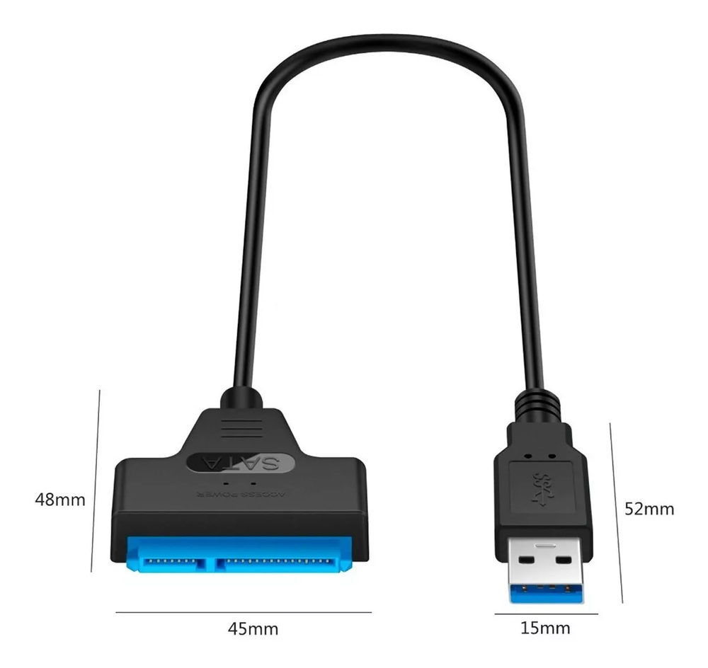 Cabo Usb 3.0 Sata 3 Para Usb - Para Ler Ssd/ Hd Disco Rígido