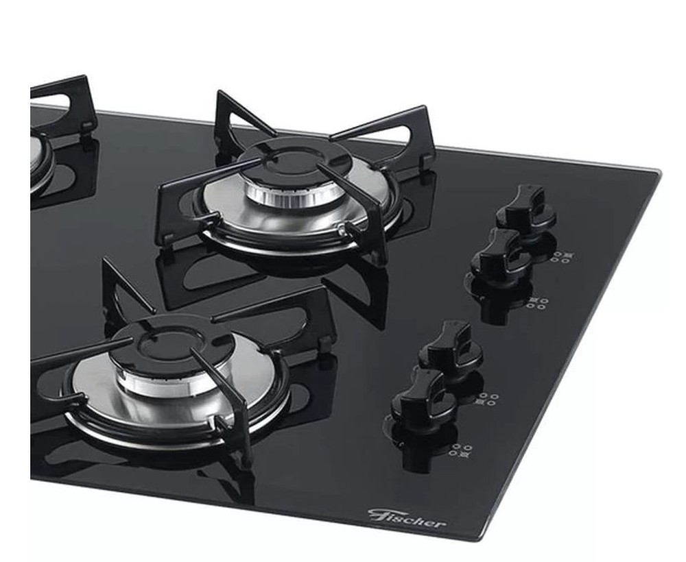 Cooktop a Gás 4 Bocas Fischer, Mesa de Vidro 220V