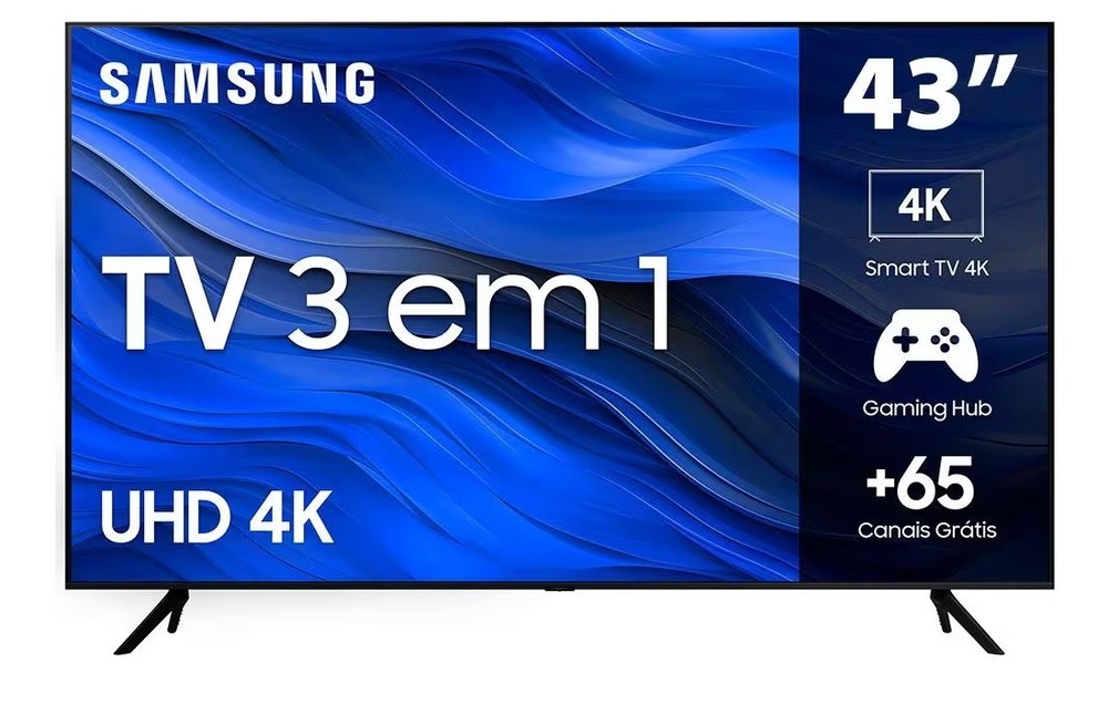 Smart TV 43” UHD 4K LED Samsung 43CU7700 - Wi-Fi Bluetooth Alexa 3 HDMI