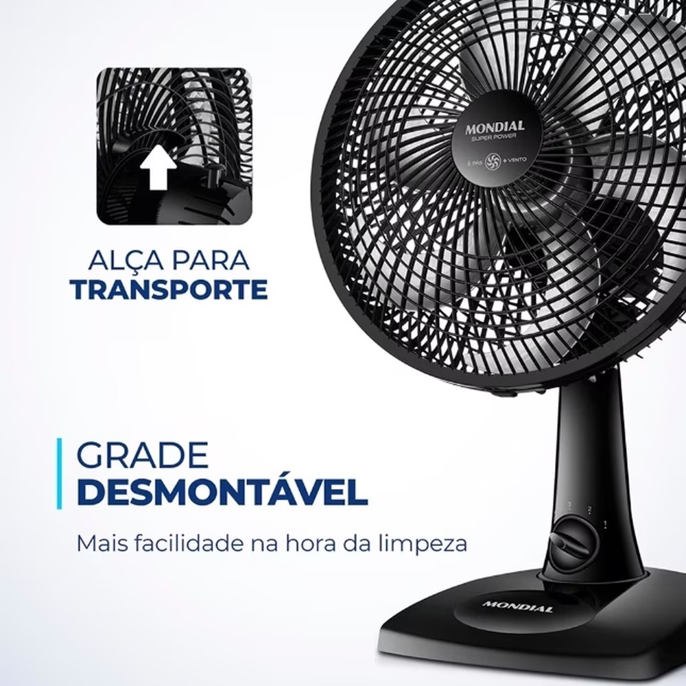 Ventilador 30cm VSP-30-B Mondial - Preto