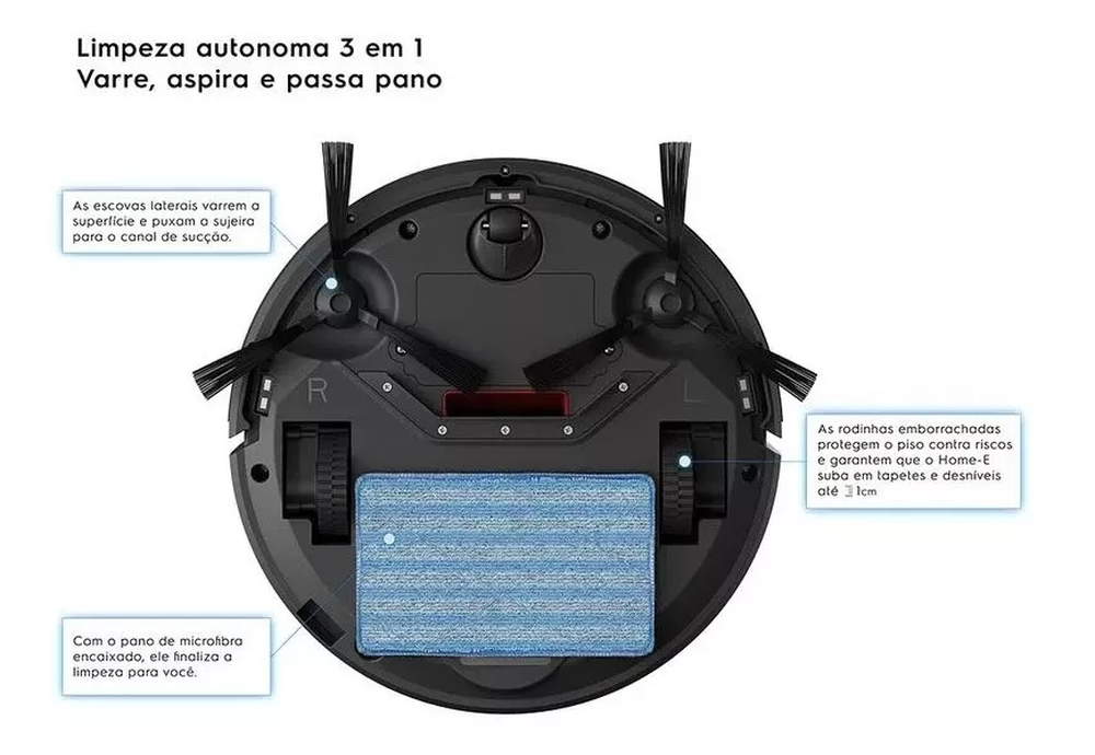 Robo Apirador de Po Electrolux Home-E Power Experience com Autonomous Technology Bivolt - ERB30