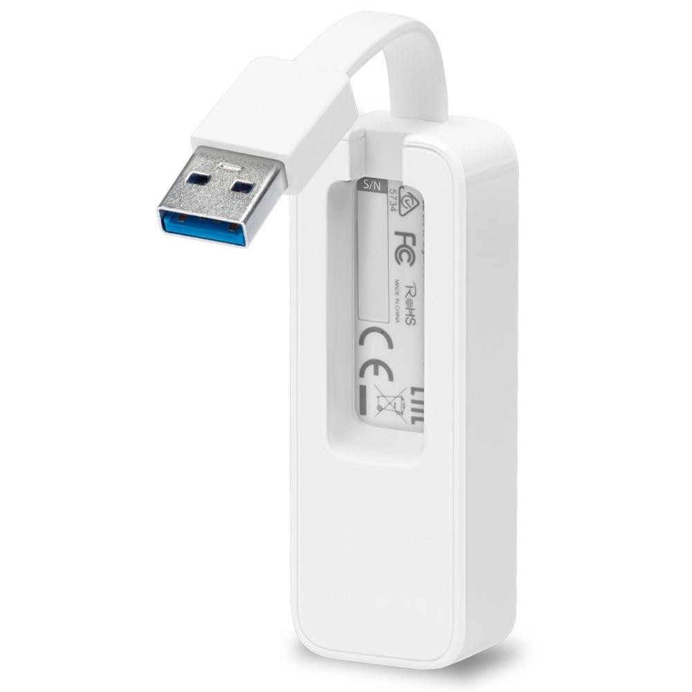 Adaptador de Rede TP-Link, Ethernet Gigabit, USB 3.0, Branco  UE300