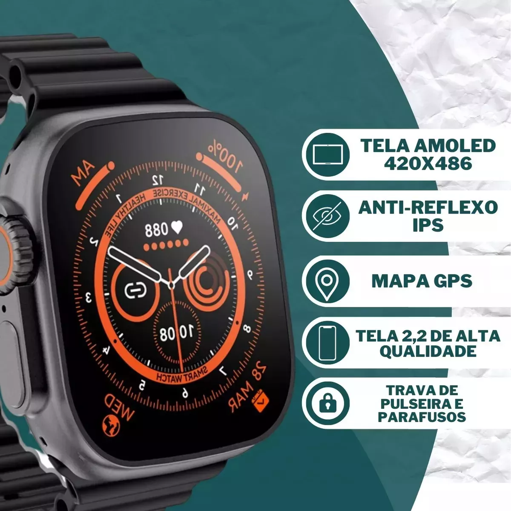 Relógio Smart Watch Ultra 7 Pulseiras 