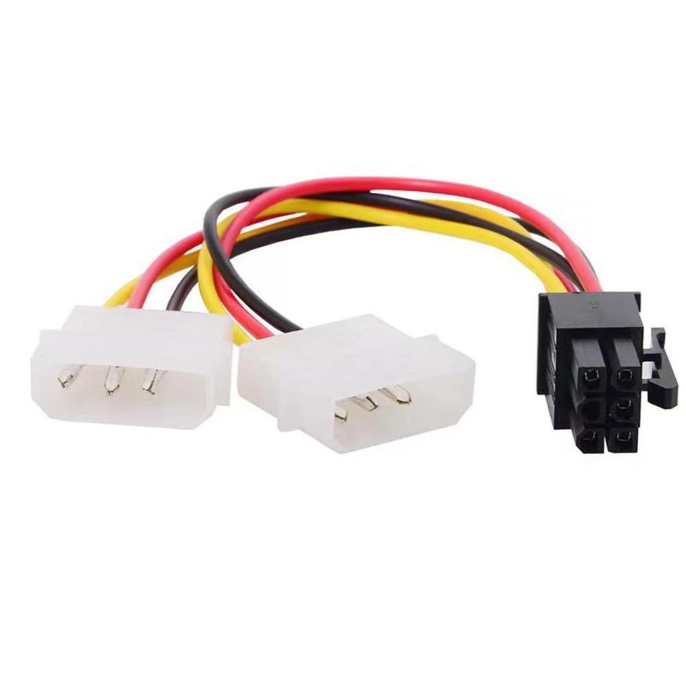 Cabo Adaptador Energia/Alimentação 2x Molex Macho, Para Pci-e Pci Express, 6 Pinos