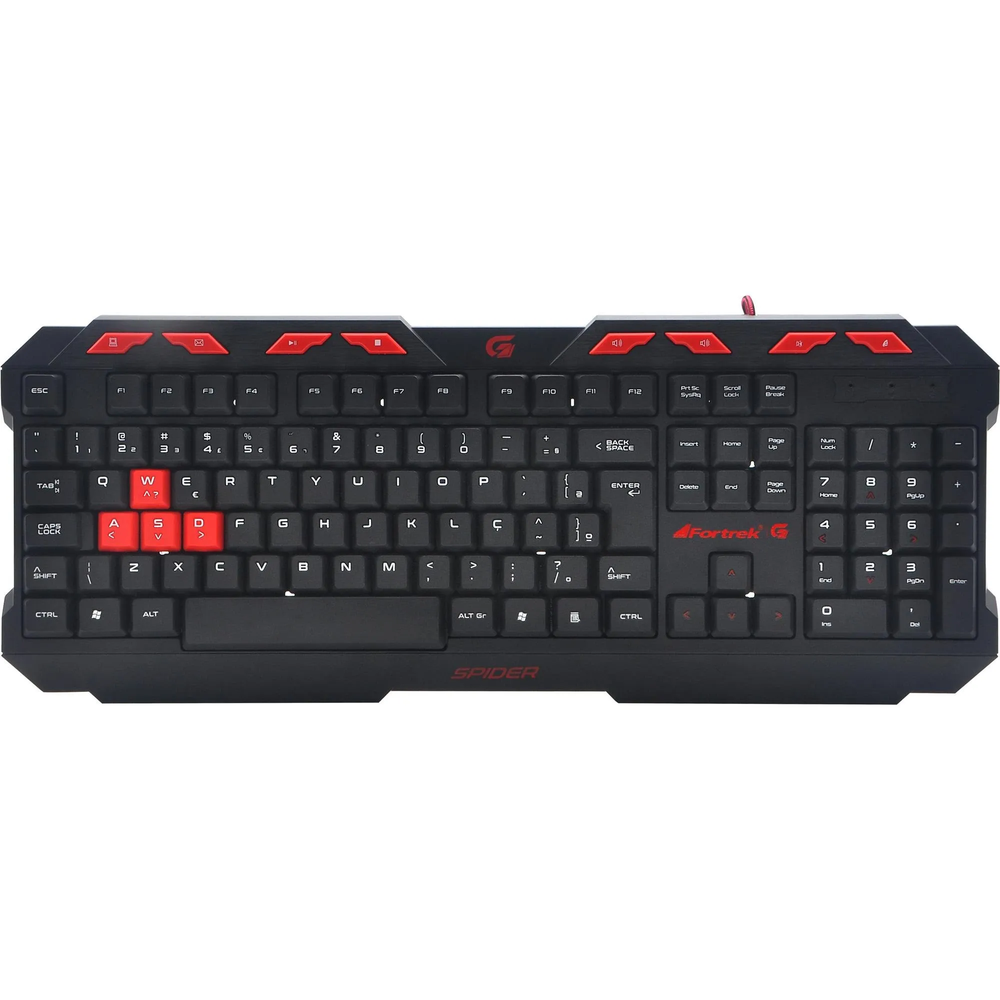 Teclado Gamer Fortrek Spider GK706 Preto/Vermelho