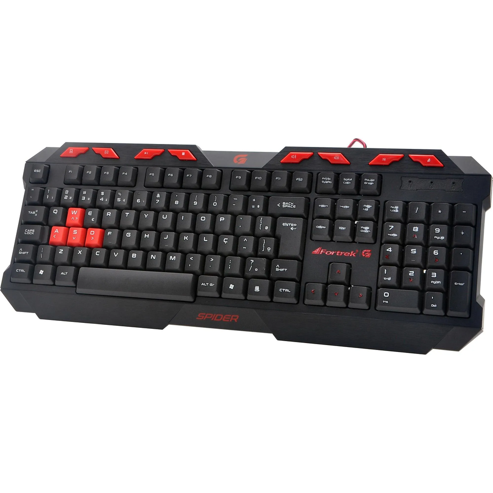 Teclado Gamer Fortrek Spider GK706 Preto/Vermelho