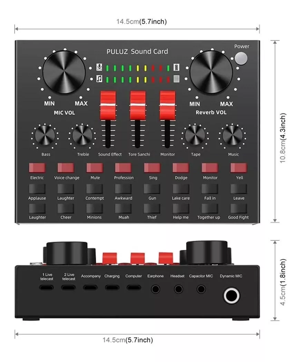 Sound Card Live Broadcastusb Music Recording External Stereo DK-201