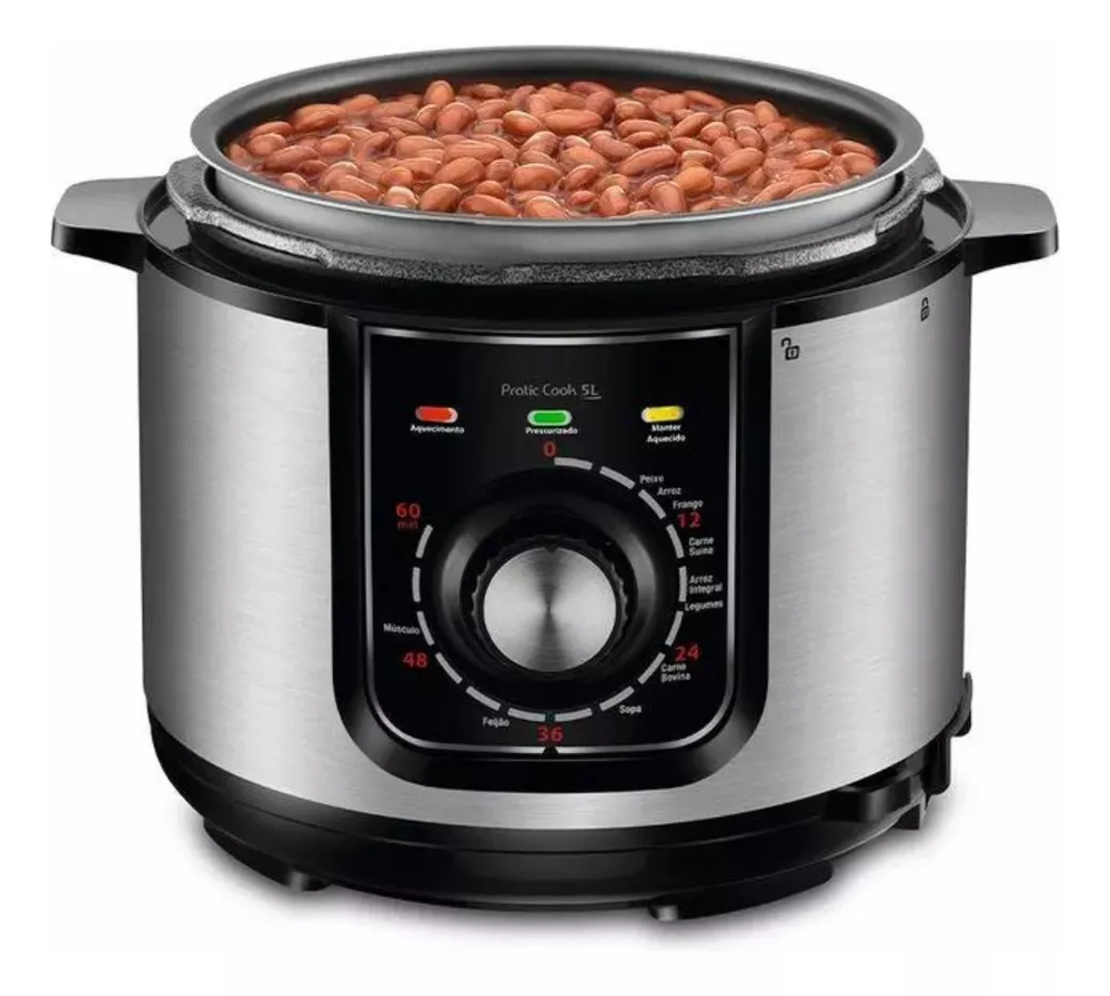 Panela De Pressão Elétrica Pratic Cook Premium PE-48-5L-I 5 L Cor Preto Mondial 220v