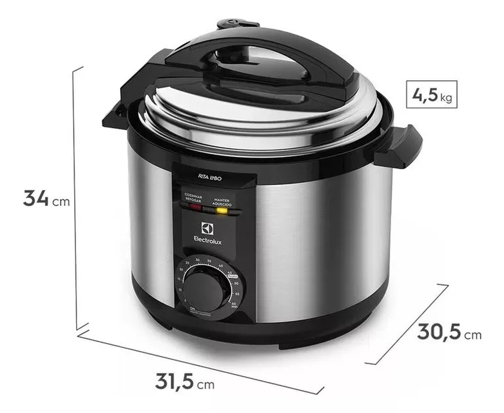 Panela Elétrica De Pressão Pce20 Inox 5 Litros Electrolux Frequência 60 Hz 220V