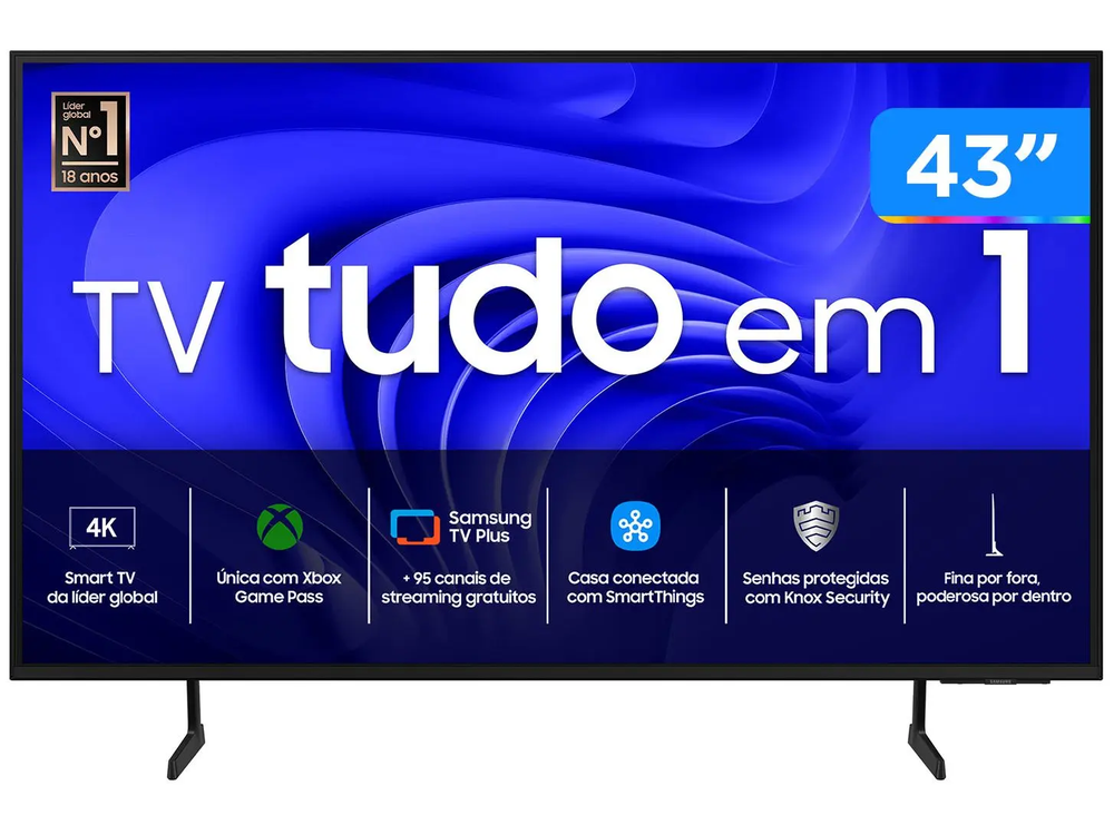 Smart TV 43” UHD 4K LED Samsung 43DU7700 - Wi-Fi Bluetooth Alexa 3 HDMI