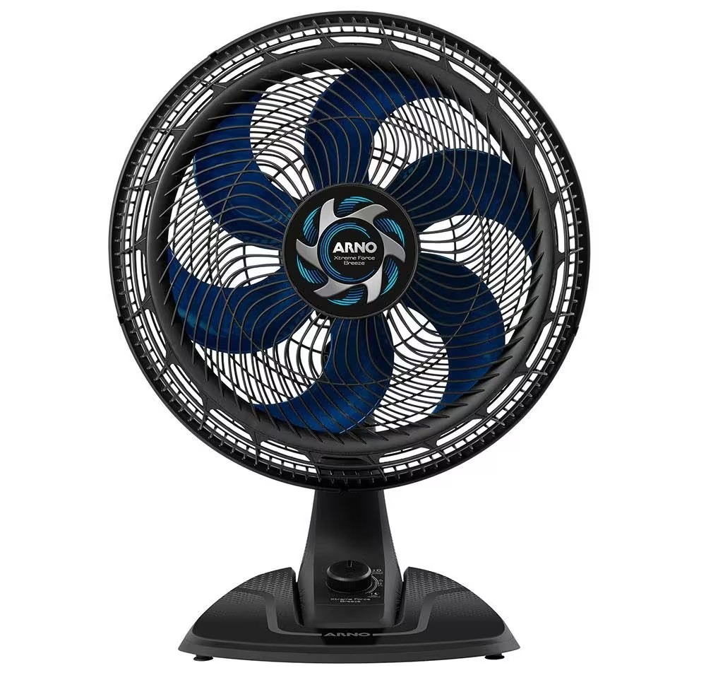 Ventilador de Mesa Arno Xtreme Force VB40 40cm com 3 Velocidades e 6 Pás – Preto 220V.